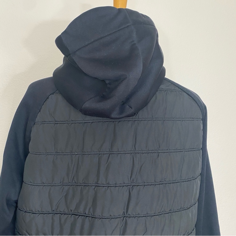 Nike Men's Black Hooded Partial Quilted Puffer Jacket Size Large Outdoor Active - Picture 8 of 16